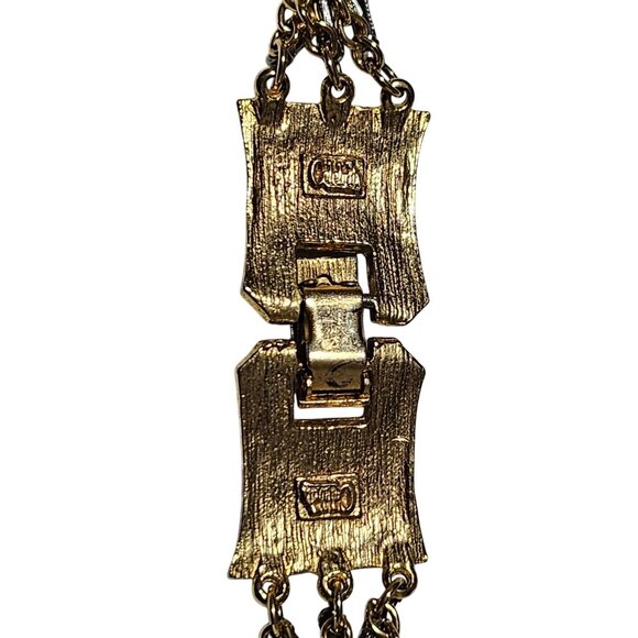 Vintage Gold Silver Tone Multi Strand Chain Necklace Chunky Fashion Jewelry - Picture 4 of 7